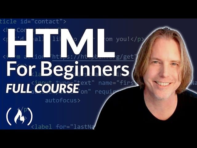 Curso Completo de HTML desde Cero, Creado por Dave Gray, Duración: 4h 07min, Idioma: Inglés.