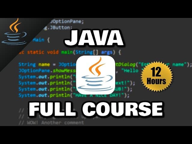 Curso Completo de Java para Principiantes, Creado por Bro Code, Duración: 12h 00min, Idioma: Inglés.